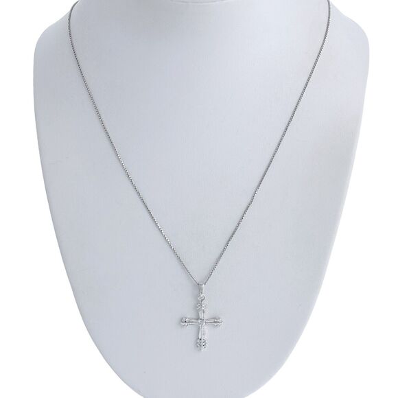 Cubic Zirconia Cross Pendant ONLY | Vintage RJ Sterling Silver 925 - Picture 3 of 5